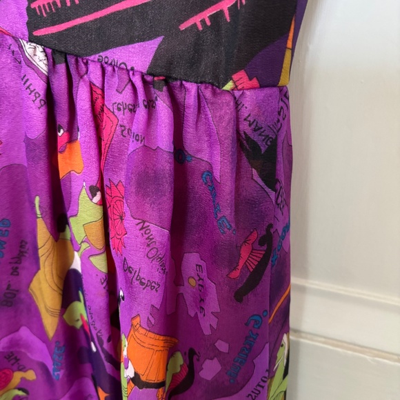 Hippy Style Long Dress with French Writing Size Medium by Nu-Mode - Picture 7 of 10